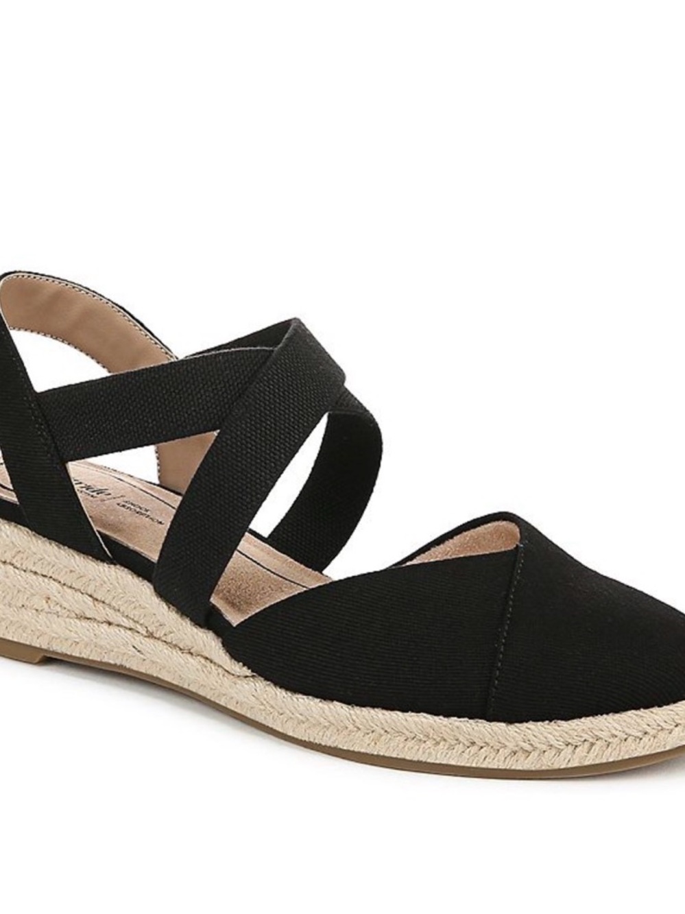 Life Stride Black Cross-Strap Espadrille